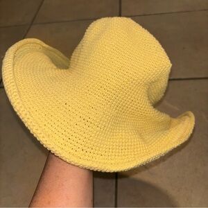Wooden Ships Women's
Yellow 100% Cotton
Handmade Crochet Sun hat
